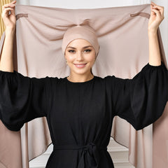 Lazy Chiffon Convenient Headscarf Magnetic Buckle Fixed Anti-drop Solid Color