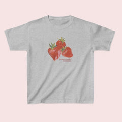 Short-sleeved Street Casual Round Neck Strawberry Printed T-shirt Top