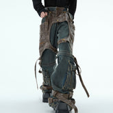 Retro Deconstructed Jeans Men's Detachable Stitching