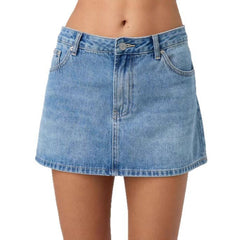 Slim Casual Stretch Washed Denim Skirt Women