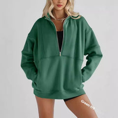Women's Zipper Pocket Fashion Casual Exercise Sweater