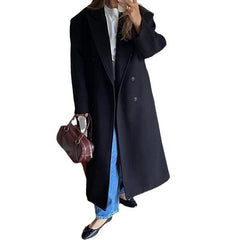 Autumn And Winter Temperament Commute Suit Collar Long Woolen Coat