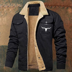 Men's Jacket Fleece-lined Cotton Workwear Casual Jacket Men's Coat