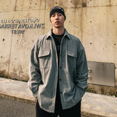 American Retro Corduroy Shirt Men's Loose