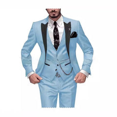 Black Collar Color Blocked Three Piece Set