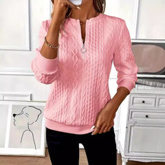 Cross-border Amazon TK Popular Quilted Casual Sweatshirt Zipper Sweater