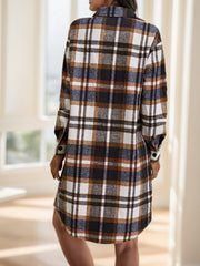 Plaid Print Long Length Jacket