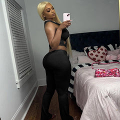 Women's Personality Fashion Solid Color Simple Set