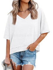 Casual Dignified Sense Of Design Solid Color Short Sleeve