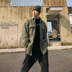 American Retro Corduroy Shirt Men's Loose