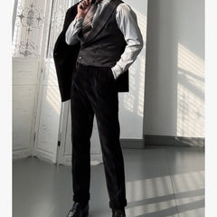 Autumn Corduroy Suit Pants Men's Straight