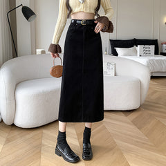 Skirt Retro High Waist A- Line Sheath Straight Skirt
