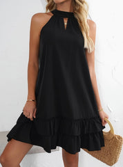 Solid Color Keyhole Neck Tank Dress