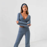 Spring Sports Workout Long Sleeve Yoga Clothes