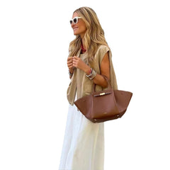 Loose Pleated Sleeveless Vest Waistcoat Top