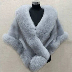 Imitated Mink Fox Fur Cape Coat Plus-sized Dress Shawl