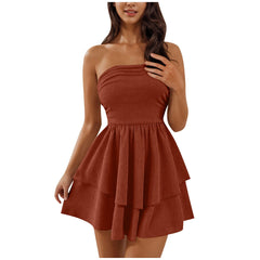 Women's Fashion Tube Top Short Type Cake Dress