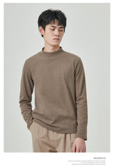 Autumn And Winter Men's High Quality Dralon Half-high Collar Long Sleeves T-shirt