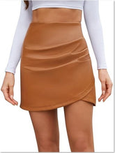 High Waist Asymmetric Tulip Hem Ruffled Wrap Skirt