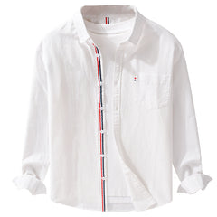 Men's British-style Oxford Long-sleeved Shirt