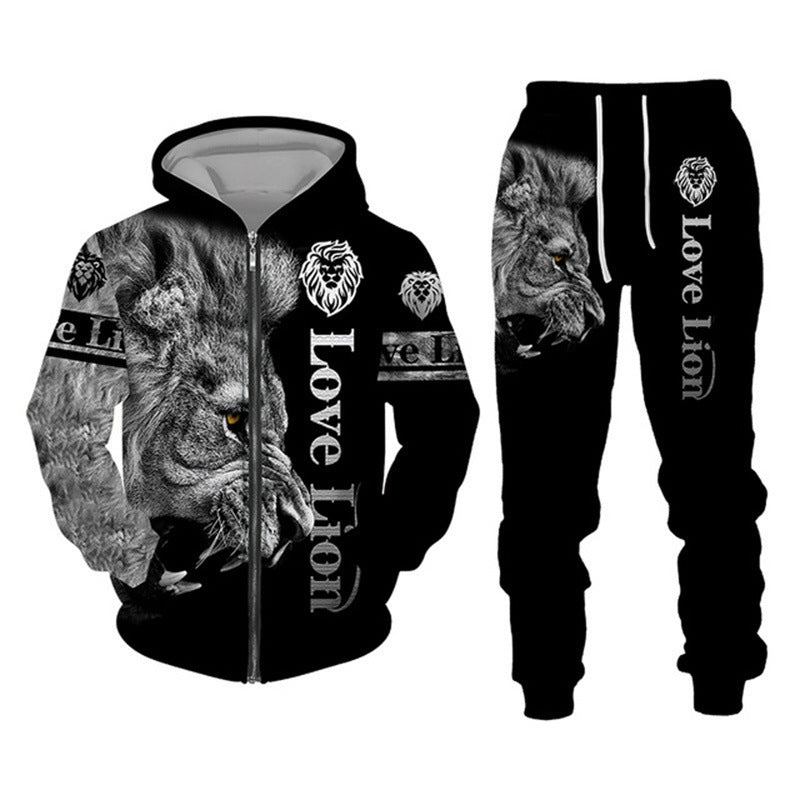 3D Printing Men's Zipper Sweater Suit Sportswear