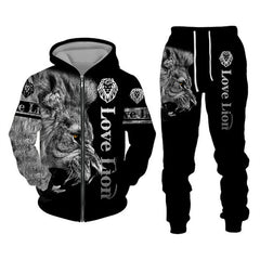 3D Printing Men's Zipper Sweater Suit Sportswear