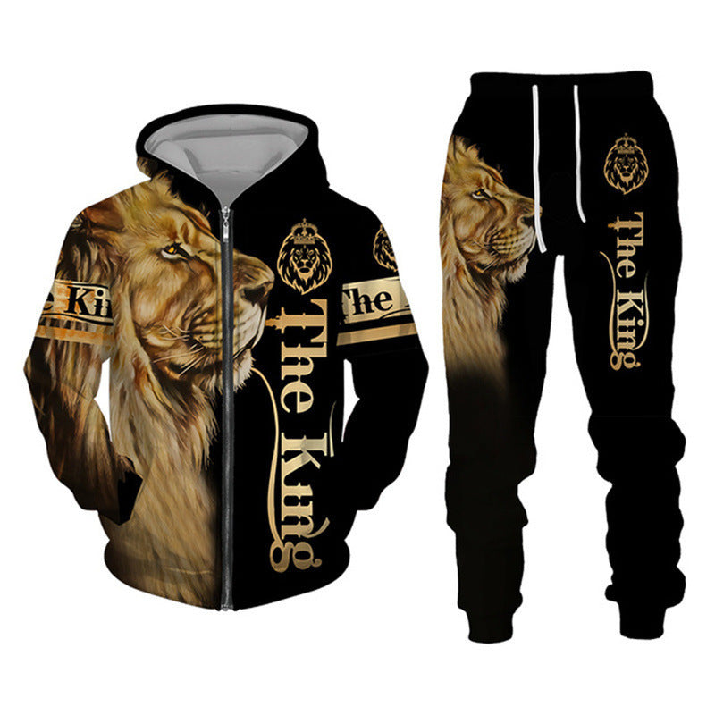 3D Printing Men's Zipper Sweater Suit Sportswear