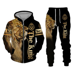 3D Printing Men's Zipper Sweater Suit Sportswear