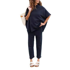 Casual Dolman Sleeve Pullover Wide Leg Pants Suit