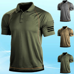 European And American Hot Summer Menswear T-shirt Outdoor Loose Lapel Short-sleeved Sweater Polot Shirt Men
