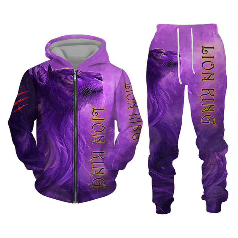 3D Printing Men's Zipper Sweater Suit Sportswear