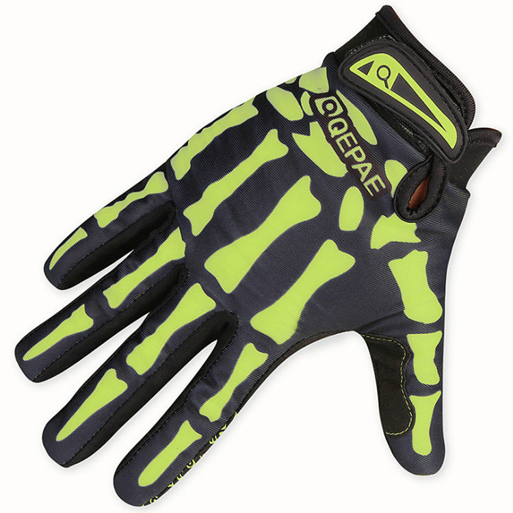Sports outdoor full finger skull riding gloves