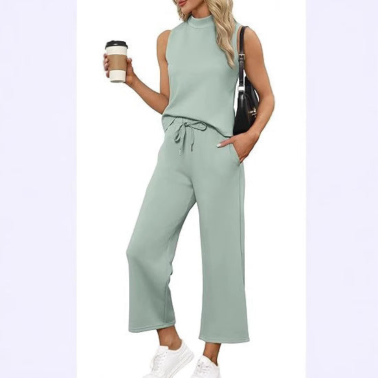 Sleeveless Top Wide Leg Cropped Pants