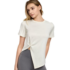 New Yoga Wear Short Sleeve Split Breathable Exercise Top