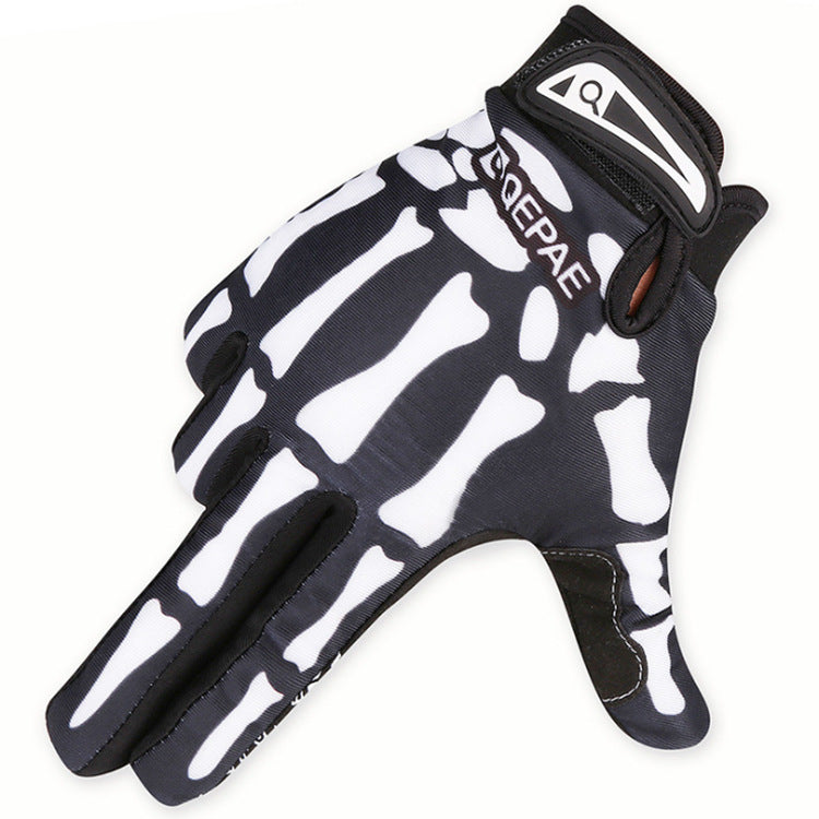 Sports outdoor full finger skull riding gloves
