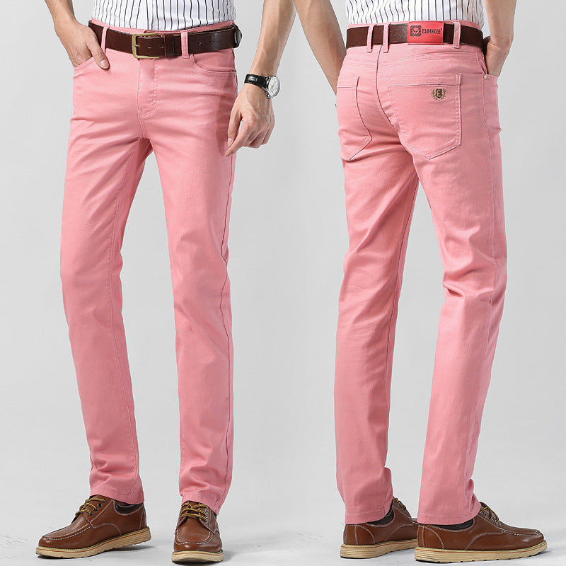Slim Fit Straight Men's Personality Colored All-matching Stretch Casual Pants