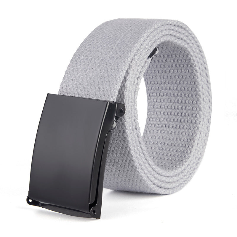 Trendy Fashion New Men'S And Women'S Trousers Solid Color Canvas Belt Men'S Belt