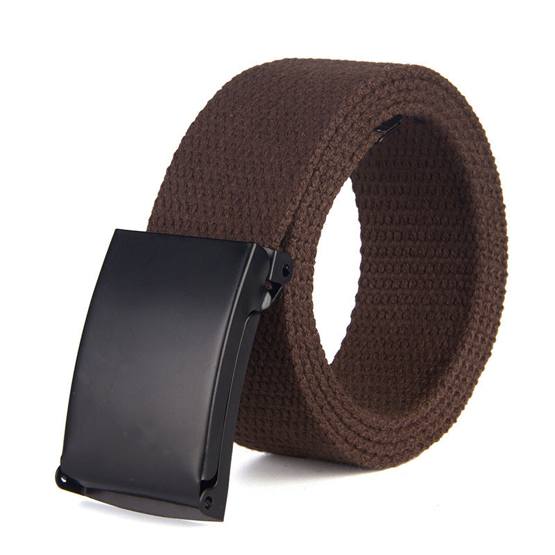 Trendy Fashion New Men'S And Women'S Trousers Solid Color Canvas Belt Men'S Belt