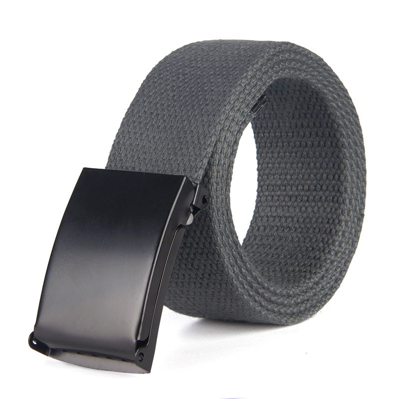 Trendy Fashion New Men'S And Women'S Trousers Solid Color Canvas Belt Men'S Belt