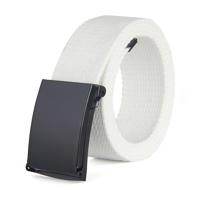 Trendy Fashion New Men'S And Women'S Trousers Solid Color Canvas Belt Men'S Belt
