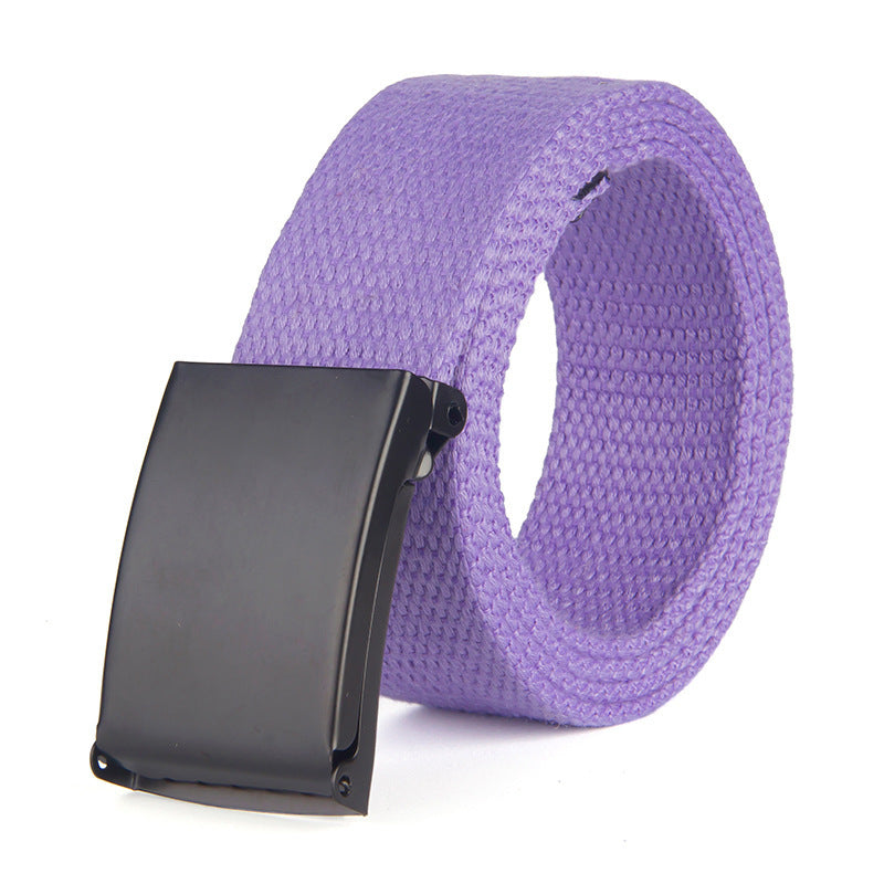 Trendy Fashion New Men'S And Women'S Trousers Solid Color Canvas Belt Men'S Belt
