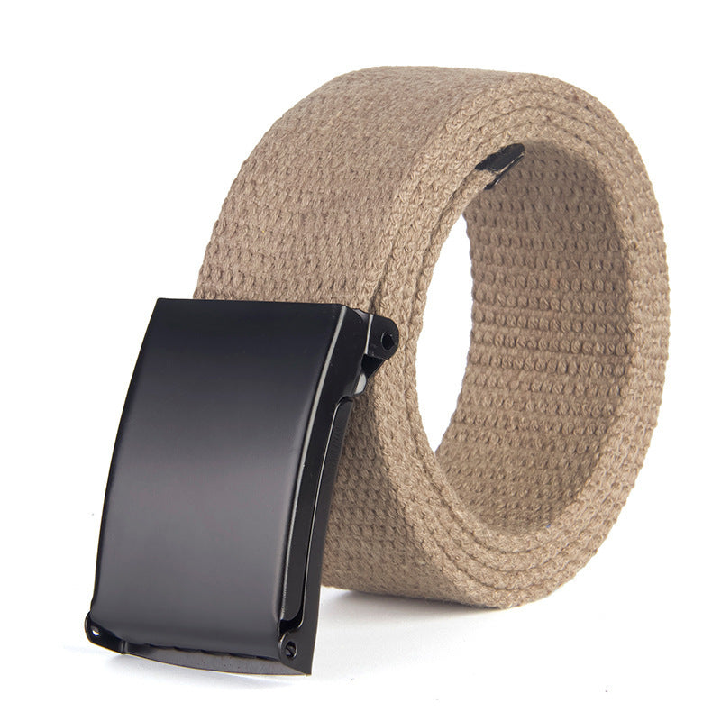 Trendy Fashion New Men'S And Women'S Trousers Solid Color Canvas Belt Men'S Belt