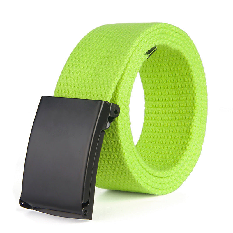 Trendy Fashion New Men'S And Women'S Trousers Solid Color Canvas Belt Men'S Belt