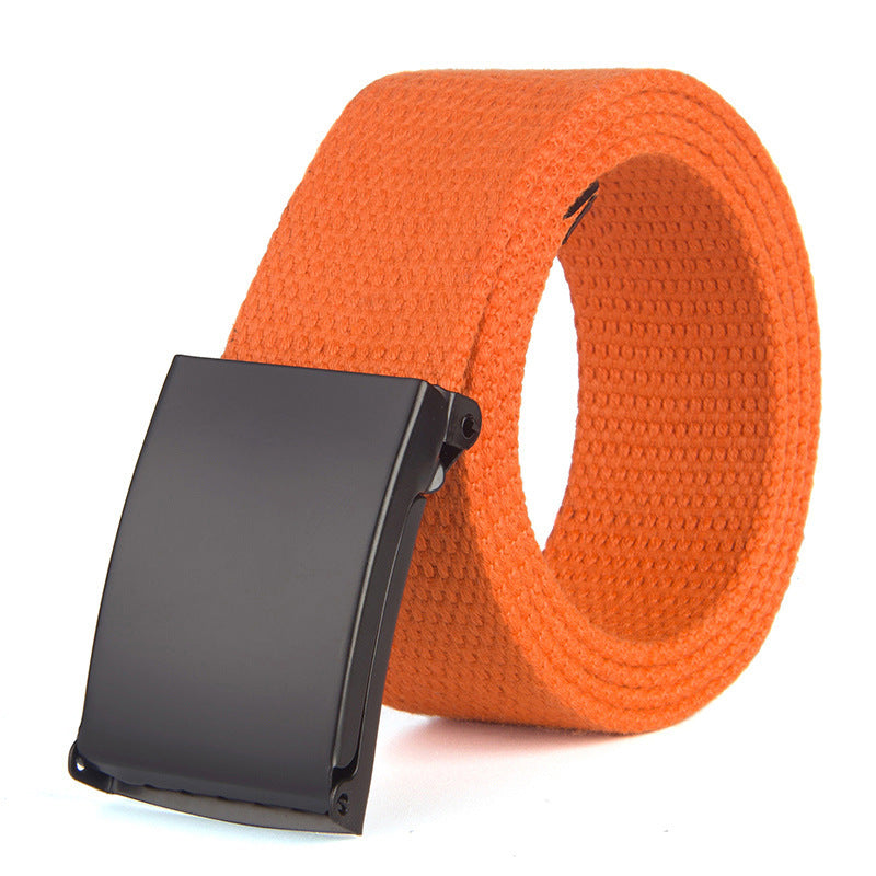 Trendy Fashion New Men'S And Women'S Trousers Solid Color Canvas Belt Men'S Belt
