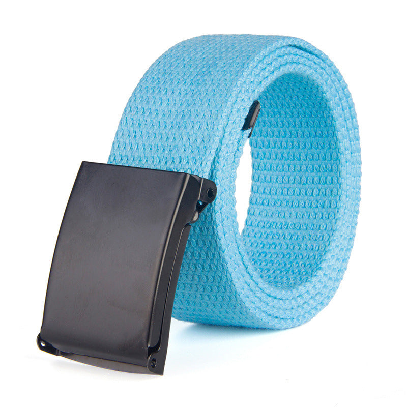 Trendy Fashion New Men'S And Women'S Trousers Solid Color Canvas Belt Men'S Belt