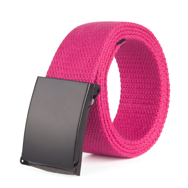 Trendy Fashion New Men'S And Women'S Trousers Solid Color Canvas Belt Men'S Belt