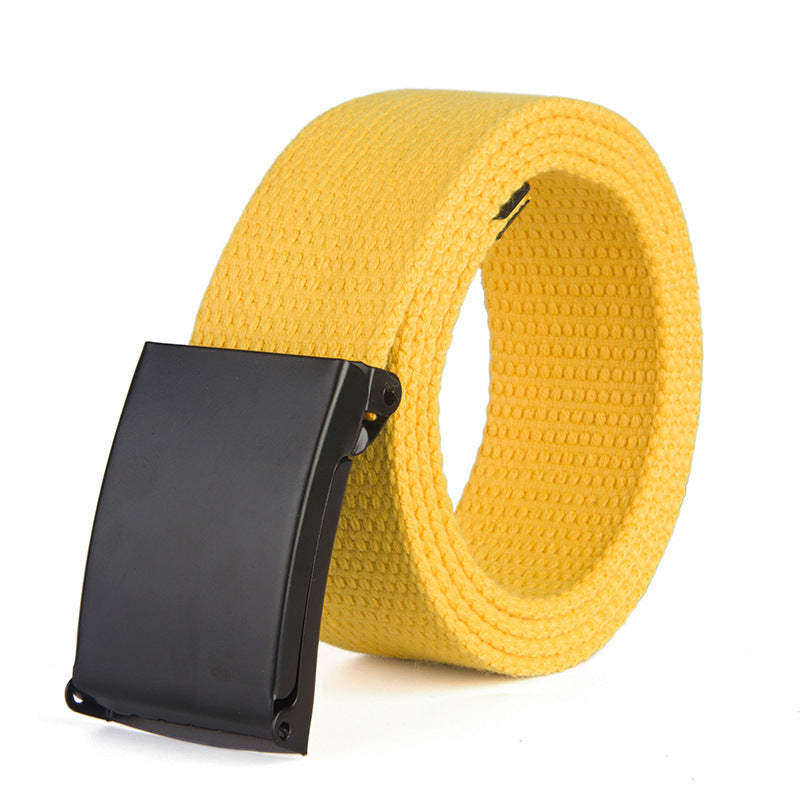 Trendy Fashion New Men'S And Women'S Trousers Solid Color Canvas Belt Men'S Belt