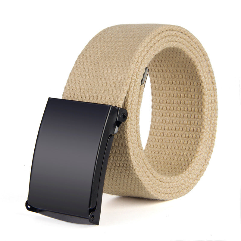 Trendy Fashion New Men'S And Women'S Trousers Solid Color Canvas Belt Men'S Belt