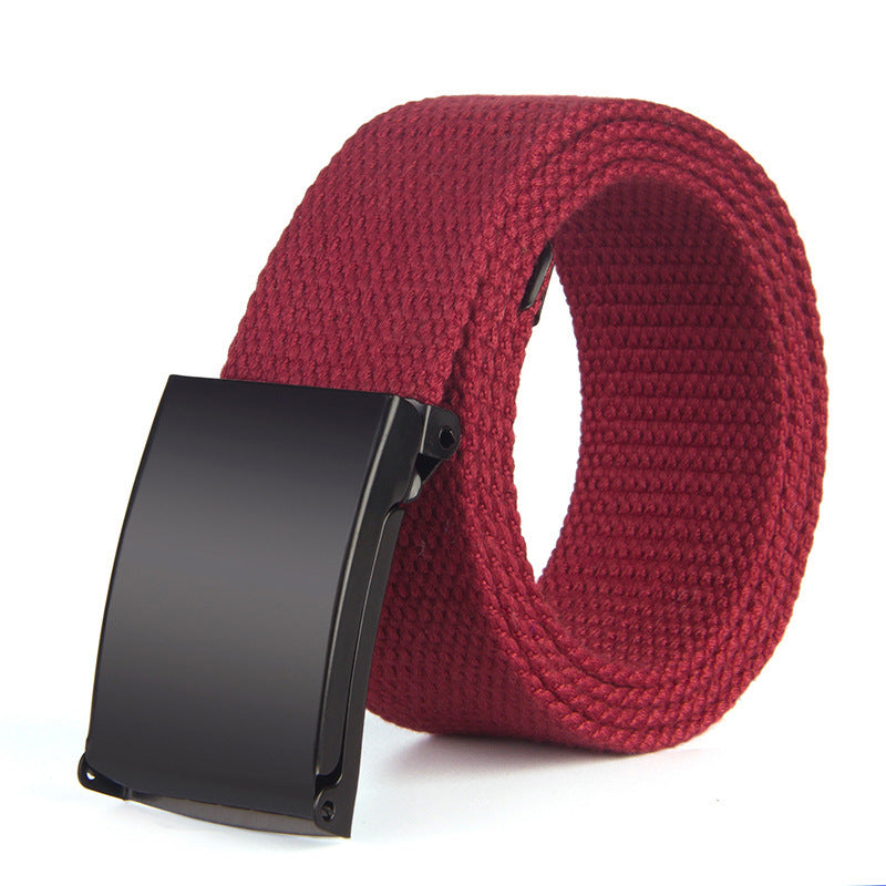 Trendy Fashion New Men'S And Women'S Trousers Solid Color Canvas Belt Men'S Belt
