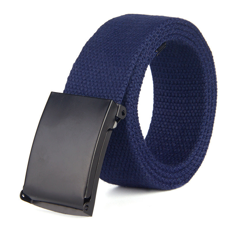 Trendy Fashion New Men'S And Women'S Trousers Solid Color Canvas Belt Men'S Belt